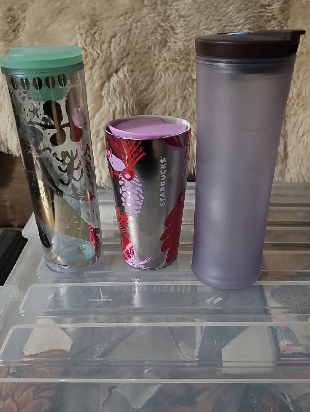 Starbucks Pink Red Purple Travel Tumbler Set - Picture 2 of 14